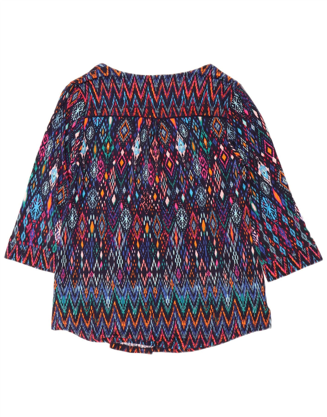 MONSOON Camicetta da donna con maniche a 3/4 Top UK 10 Piccolo Ikat multicolore