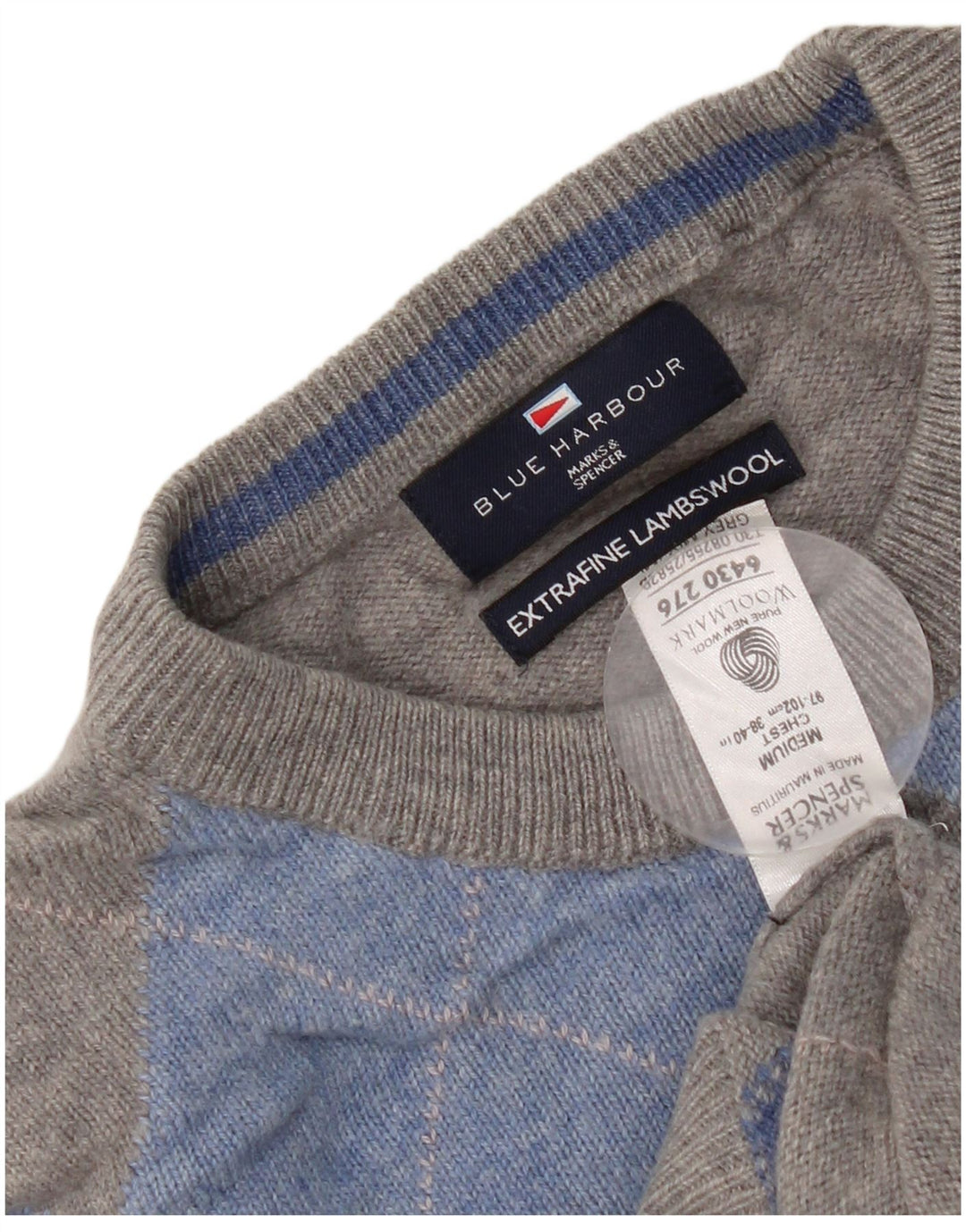 Maglione maglione girocollo da uomo Marks & Spencer UK 38/40 Grigio medio