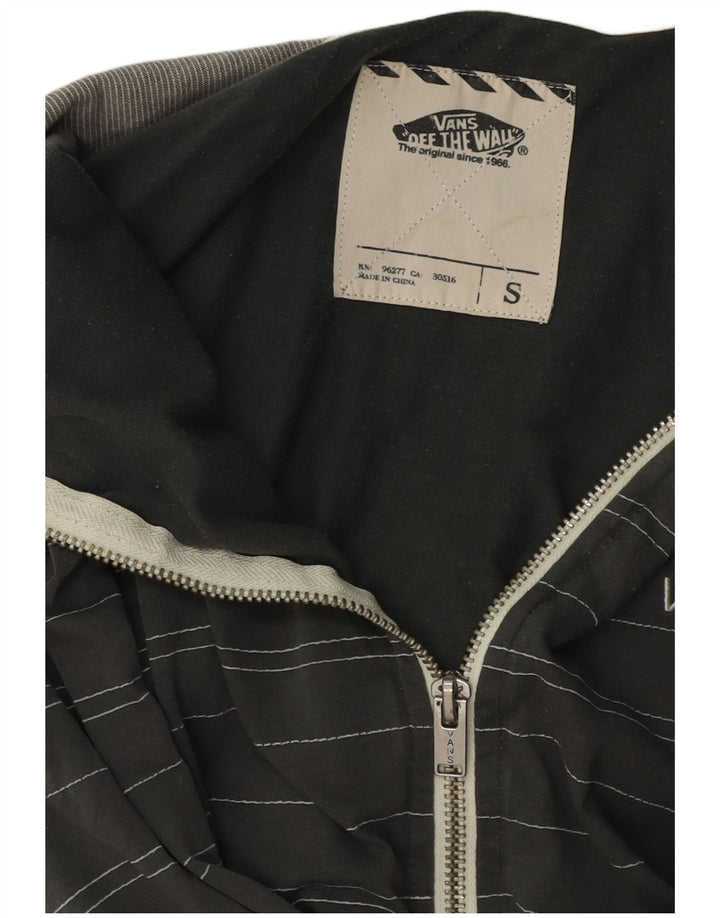 Maglione con cappuccio e zip da uomo Vans piccolo in cotone a righe grigie