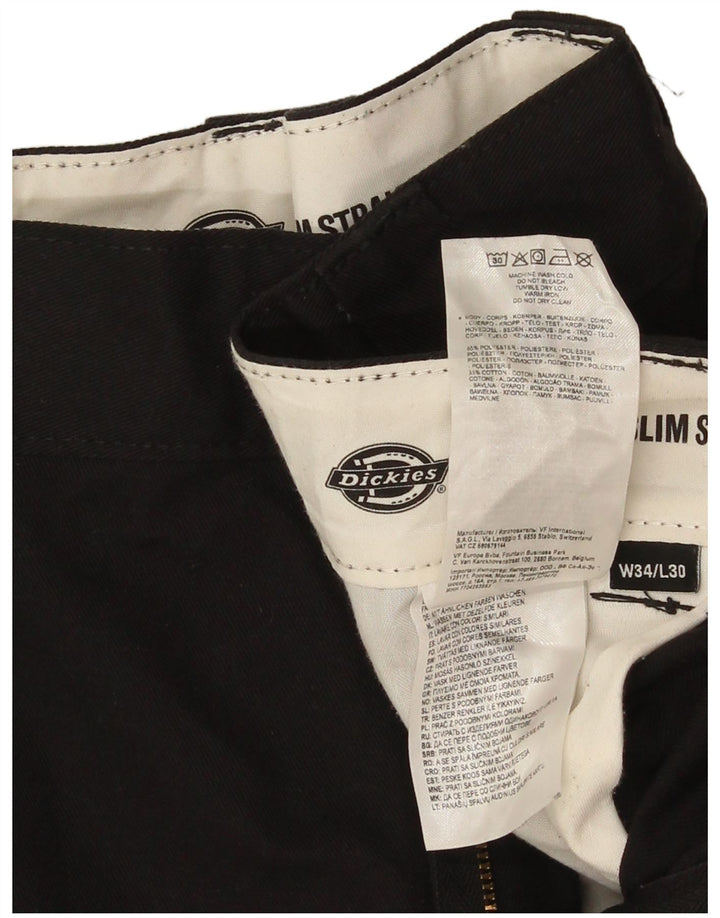 Pantaloni chino dritti slim da uomo Dickies W34 L30 poliestere nero
