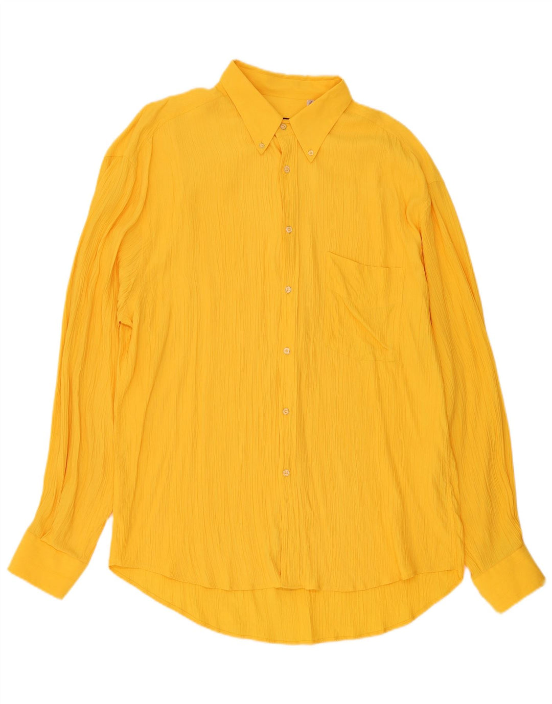 Camicia vintage da uomo taglia 17 43 XL in viscosa gialla