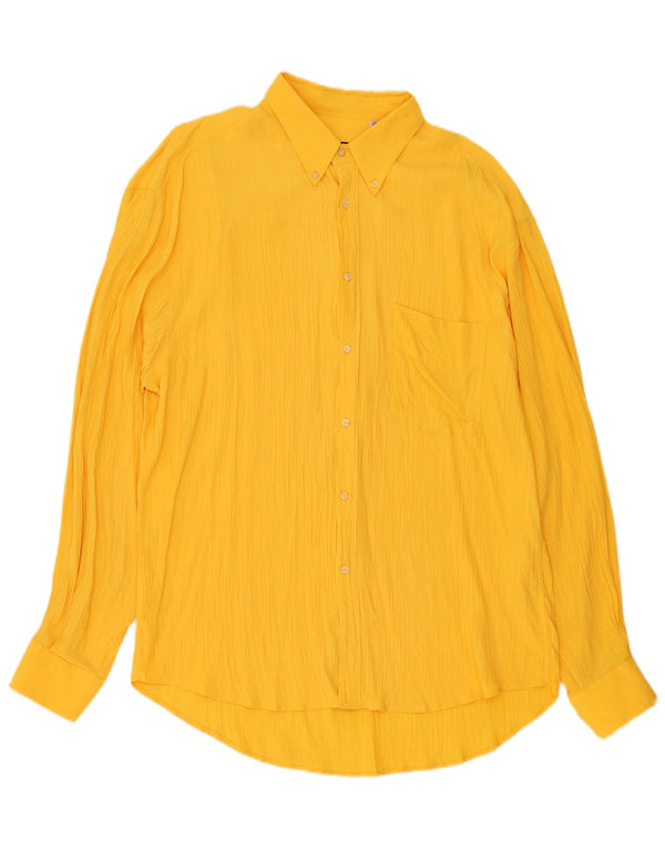Vintage Mens Shirt Size 17 43 XL Yellow Viscose