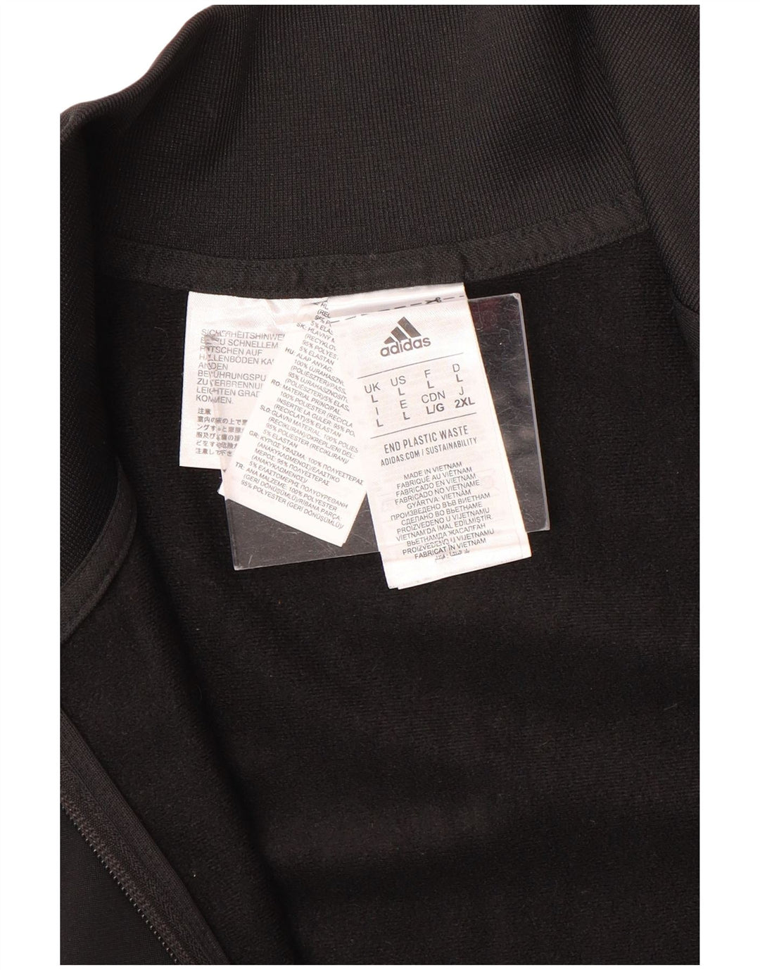 Giacca da ginnastica da uomo Adidas, giacca sportiva grande in poliestere nero