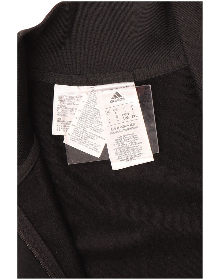 Giacca da ginnastica da uomo Adidas, giacca sportiva grande in poliestere nero