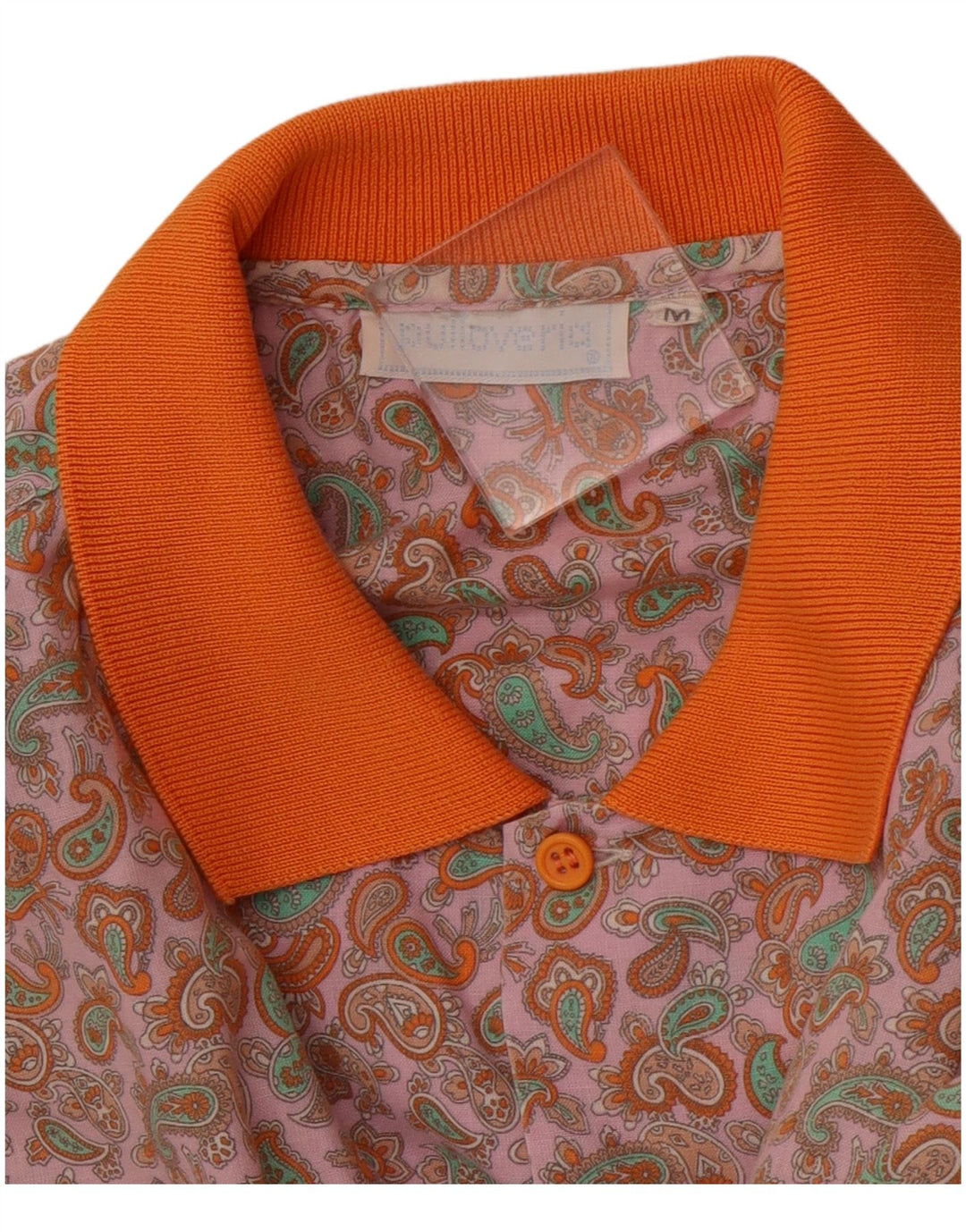 PULLOVERIA Camicia da uomo a maniche corte rosa medio con motivo cachemire retrò