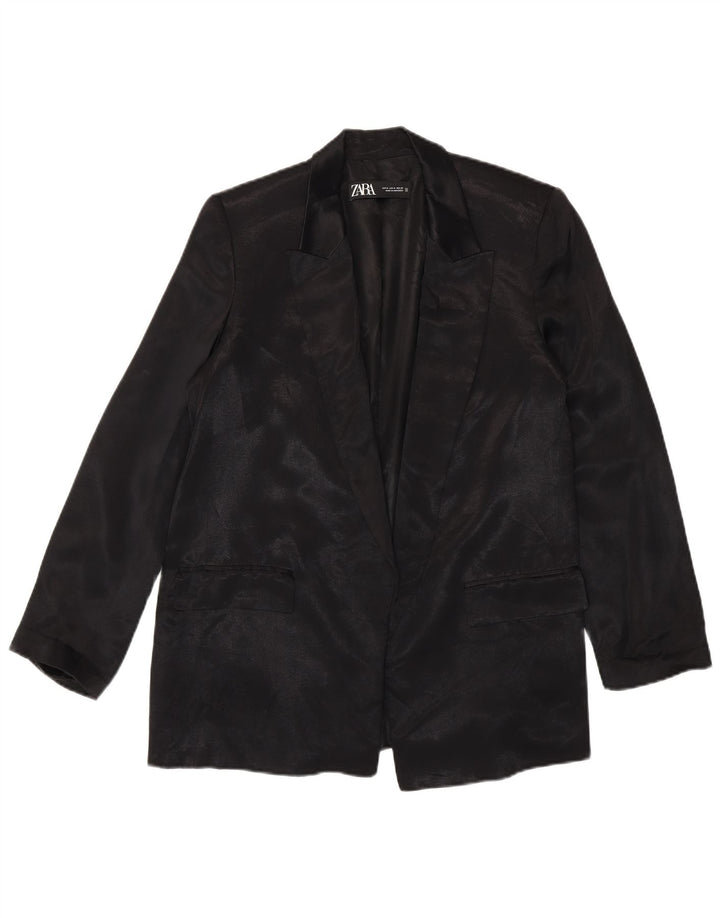 Giacca blazer aperta da donna Zara UK 14 viscosa nera media