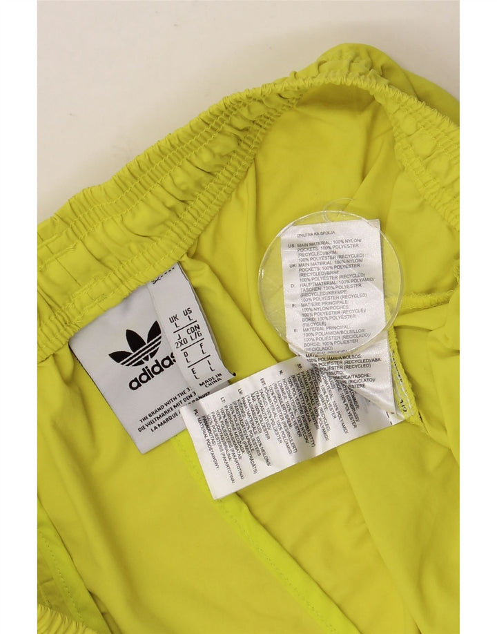 Pantaloncini da bagno con grafica ADIDAS da uomo, grandi, in nylon giallo