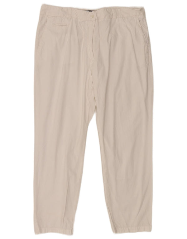 Pantaloni chino dritti da donna Marks & Spencer UK 16 Large W34 L26 Bianco
