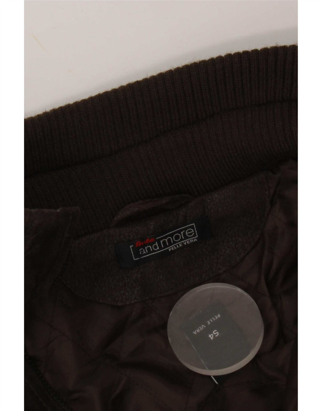 Giacca in pelle militare da uomo Bata and More IT 54 2XL Marrone