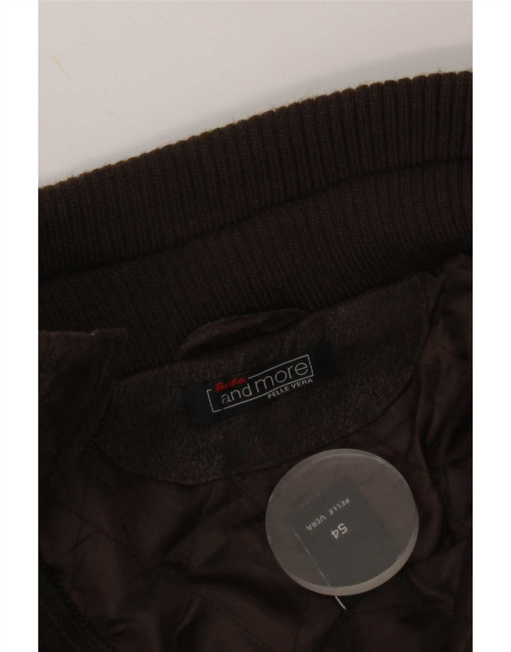 Giacca in pelle militare da uomo Bata and More IT 54 2XL Marrone