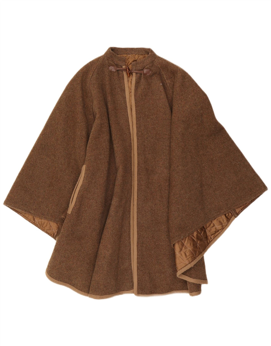 Cappotto poncho vintage da donna, taglia unica, marrone