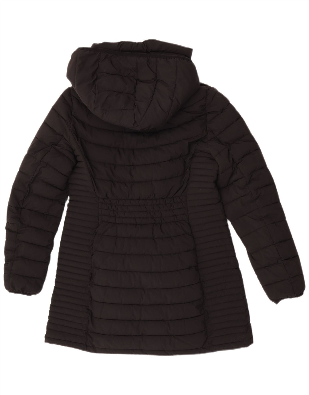 Cappotto imbottito con cappuccio da donna Dkny UK 12 medio poliestere nero