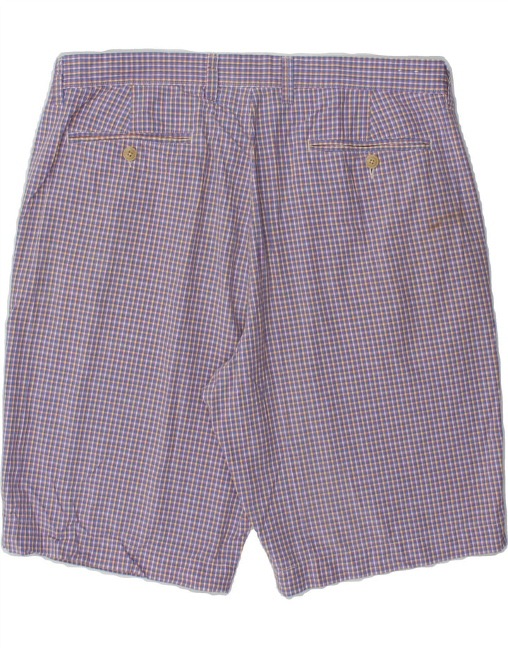 J. CREW Mens Chino Shorts W36 Large Purple Check Cotton Vintage J. Crew and Second-Hand J. Crew from Messina Hembry 