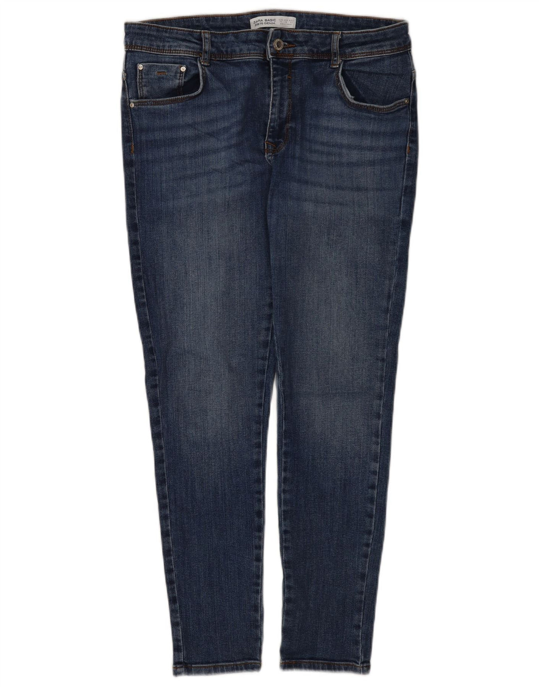 Jeans slim da donna Zara EU 42 Large W32 L28 Blu