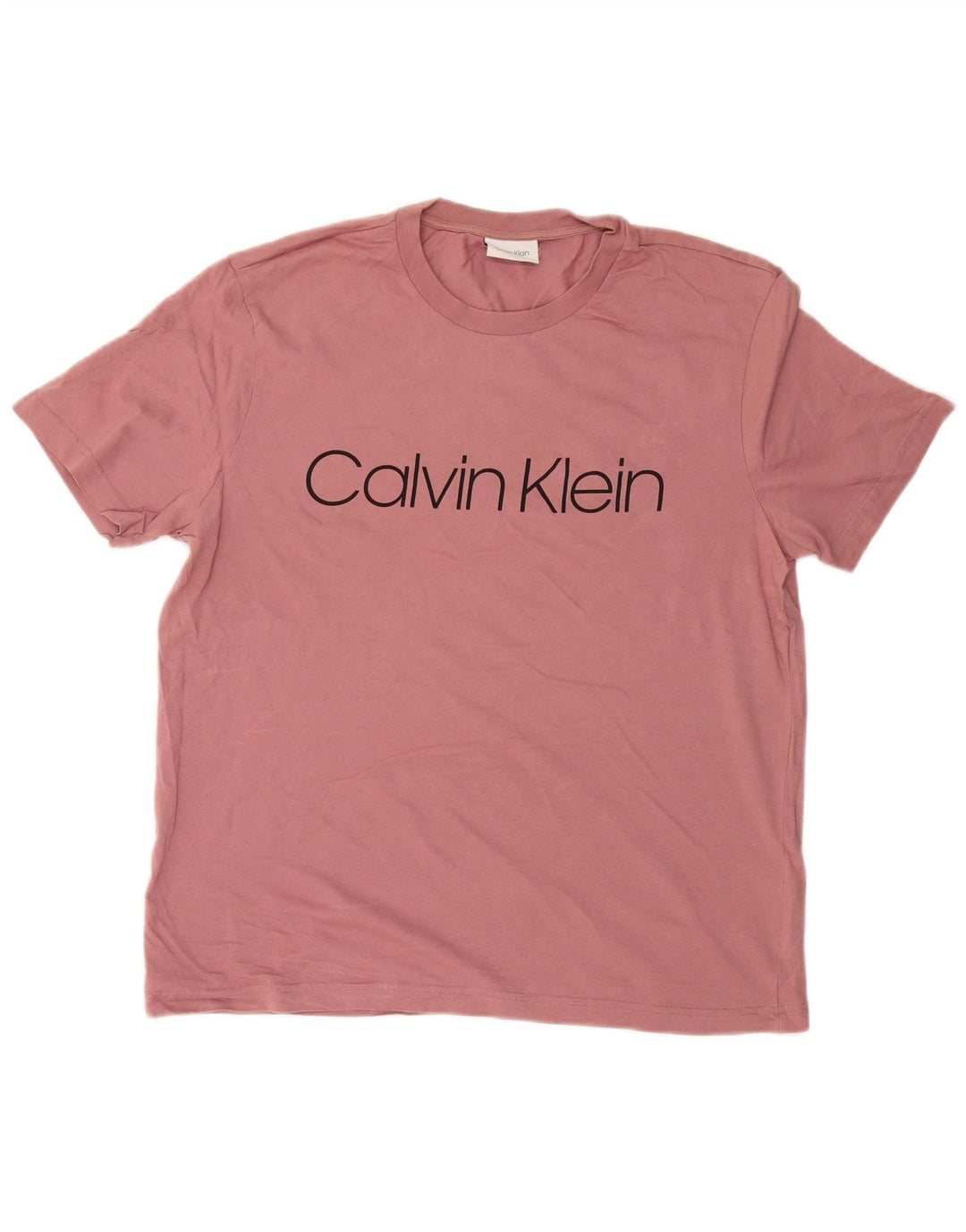 CALVIN KLEIN T-shirt grafica da donna Top UK 18 XL Cotone rosa