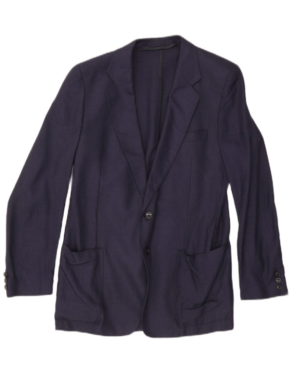Giacca blazer vintage da uomo a 2 bottoni UK 36 piccola blu navy