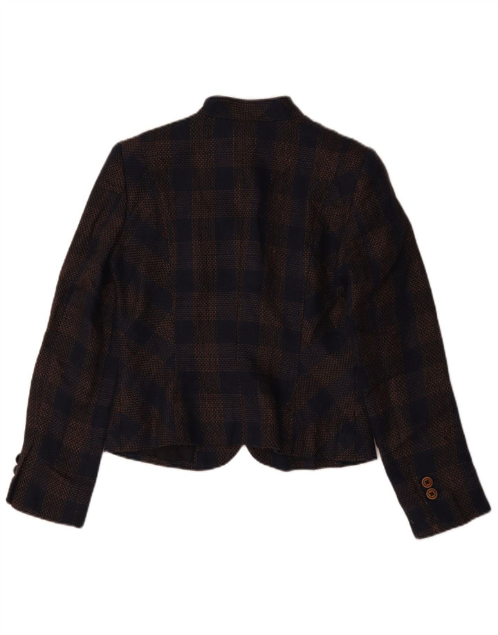 Giacca blazer corta da donna Brooks Brothers US 4 Small Navy Blue Check
