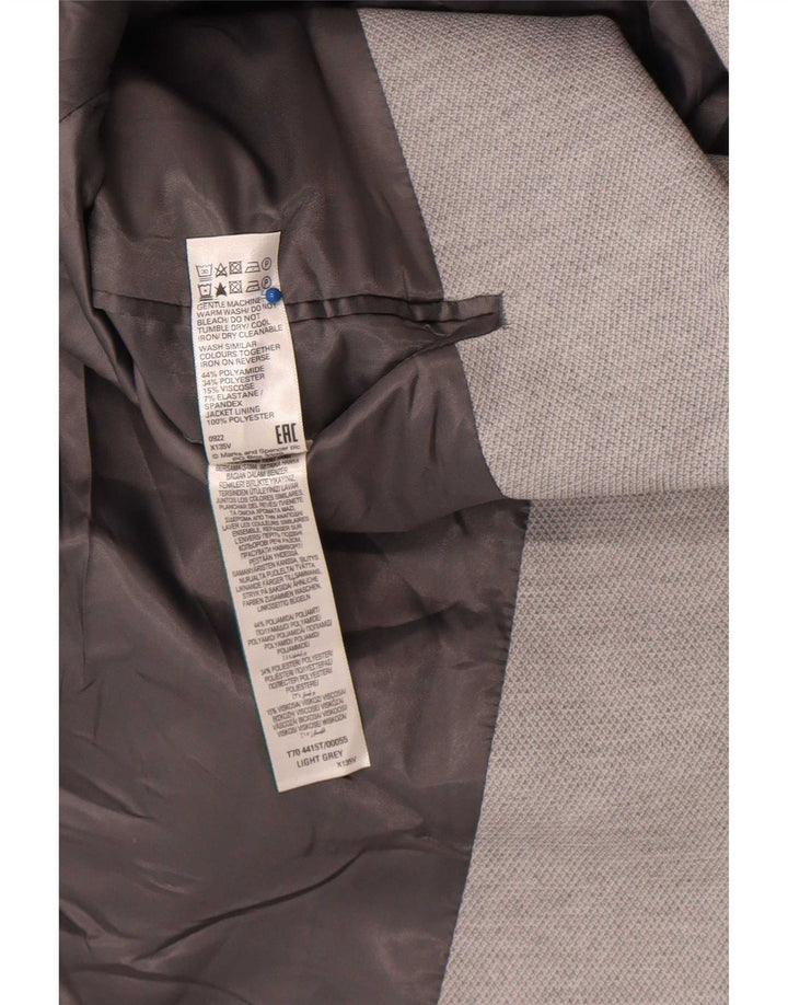 Giacca blazer a 2 bottoni Marks & Spencer da uomo UK 48 2XL Poliammide grigia