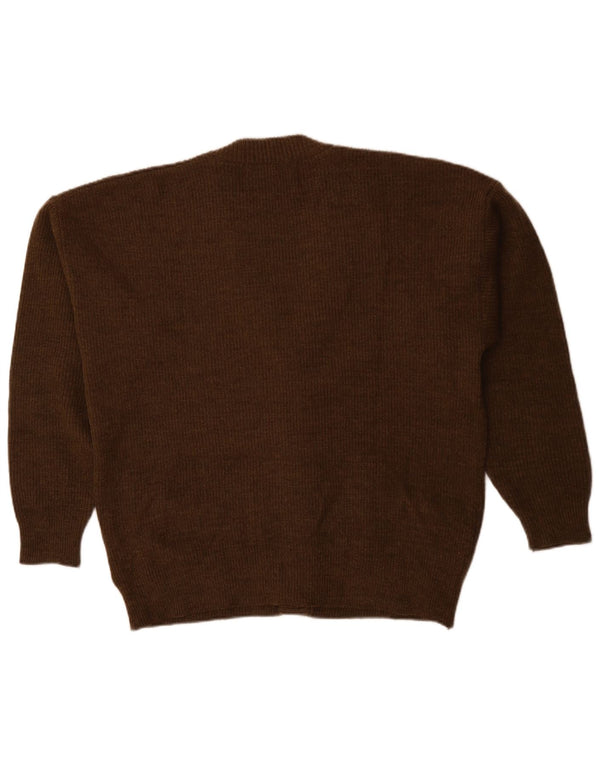 Maglione cardigan da uomo Settebello XL in lana marrone