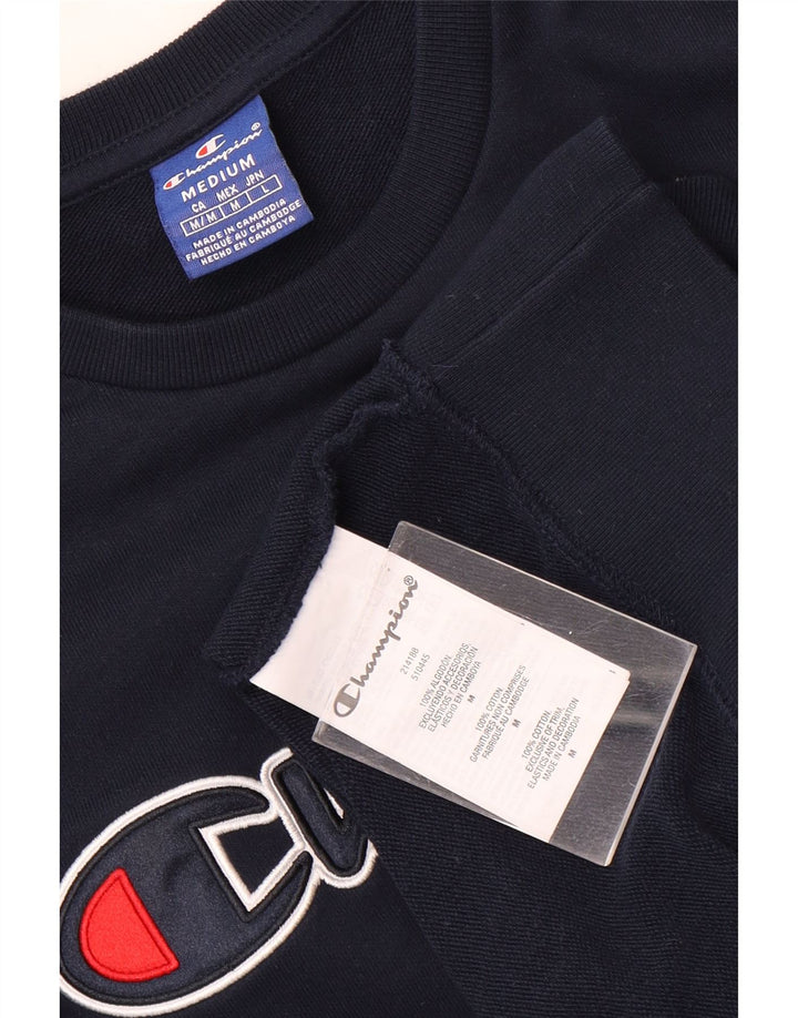 Felpa grafica da uomo Champion Felpa media in cotone blu navy