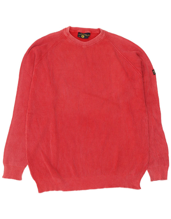 Navigare Mens Crew Neck Jumper Sweater 2XL Red Cotton