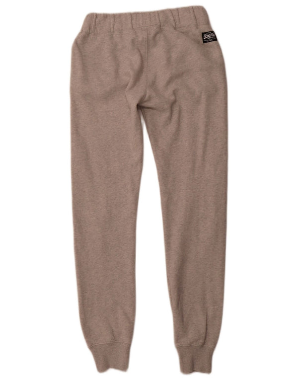 Pantaloni da tuta con grafica da donna SUPERDRY Joggers UK 4 XS Cotone grigio
