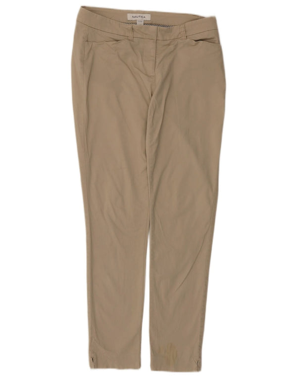 Pantaloni chino affusolati da donna Nautica UK 4 XS W28 L28 Cotone beige