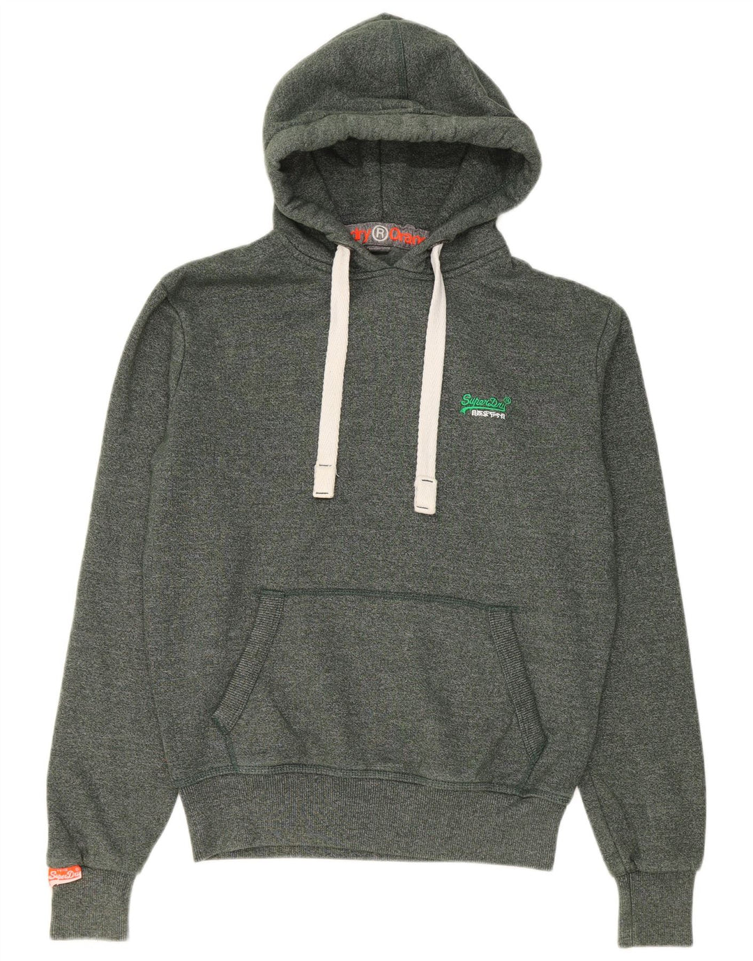 Maglione con cappuccio da uomo Superdry in cotone chiazzato verde medio
