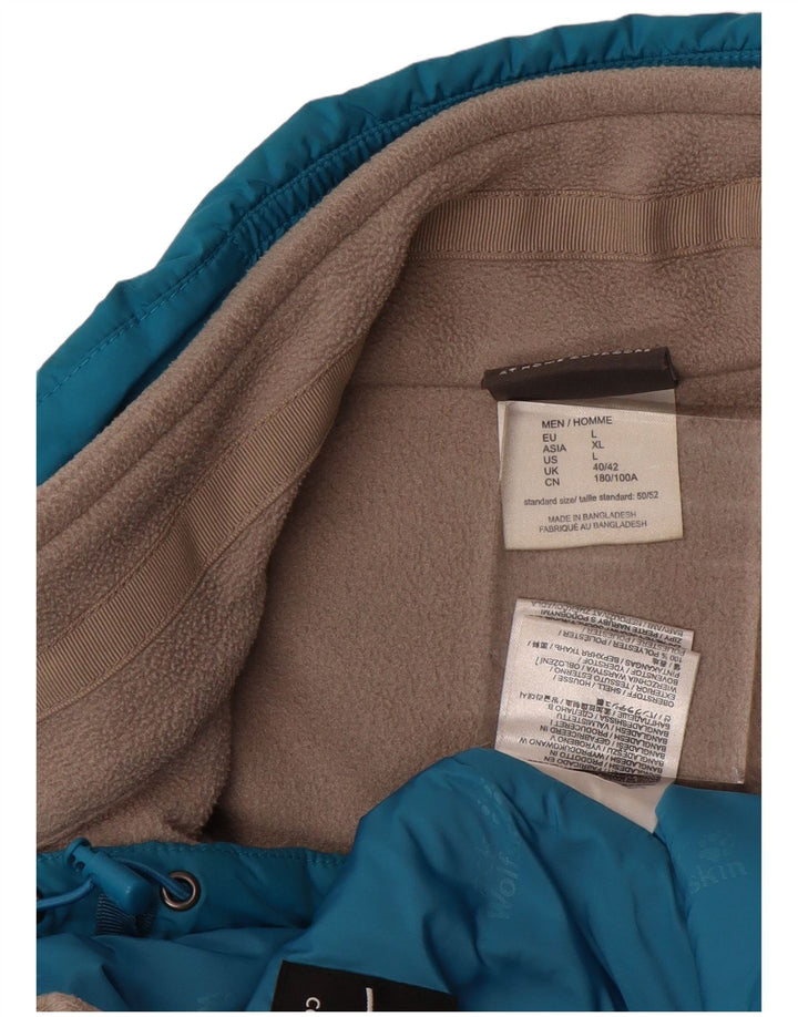 JACK WOLFSKIN Mens Padded Gilet UK 40/42 Large Blue Colourblock Polyester