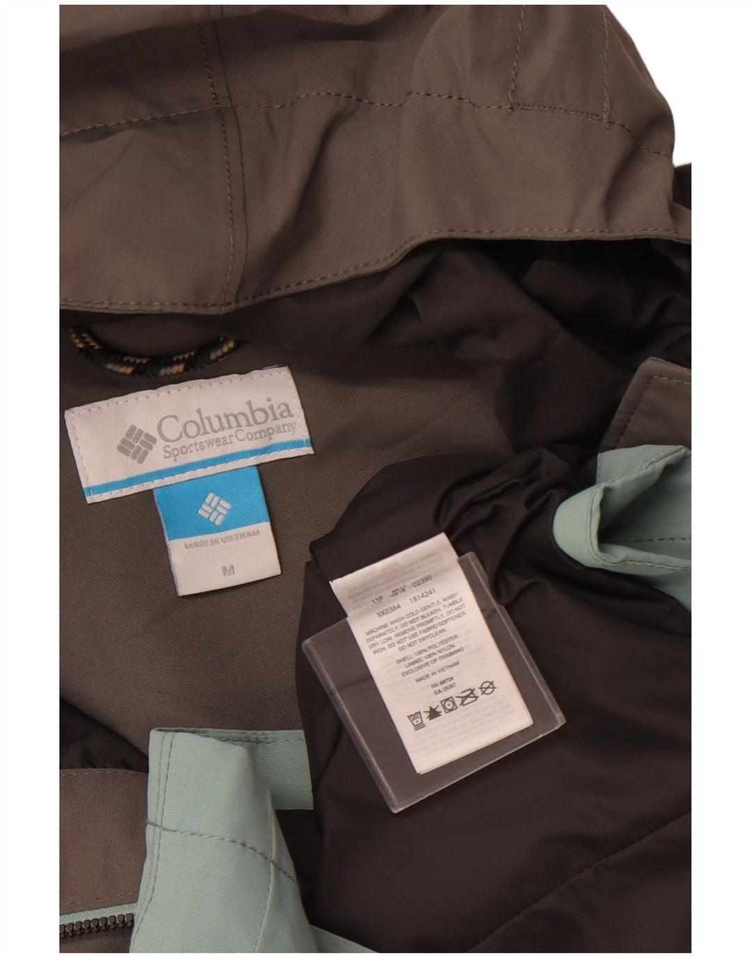 Impermeabile con cappuccio da donna COLUMBIA UK 14 Poliestere color block verde medio