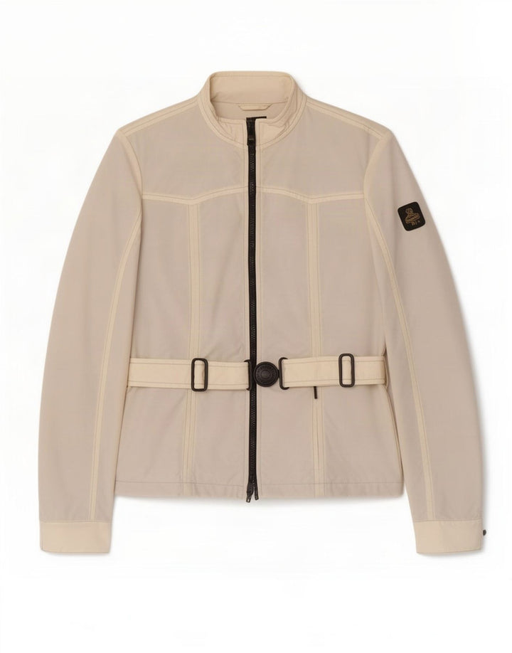 Giacca antipioggia da donna Refrigiwear UK 10 piccola in nylon bianco sporco