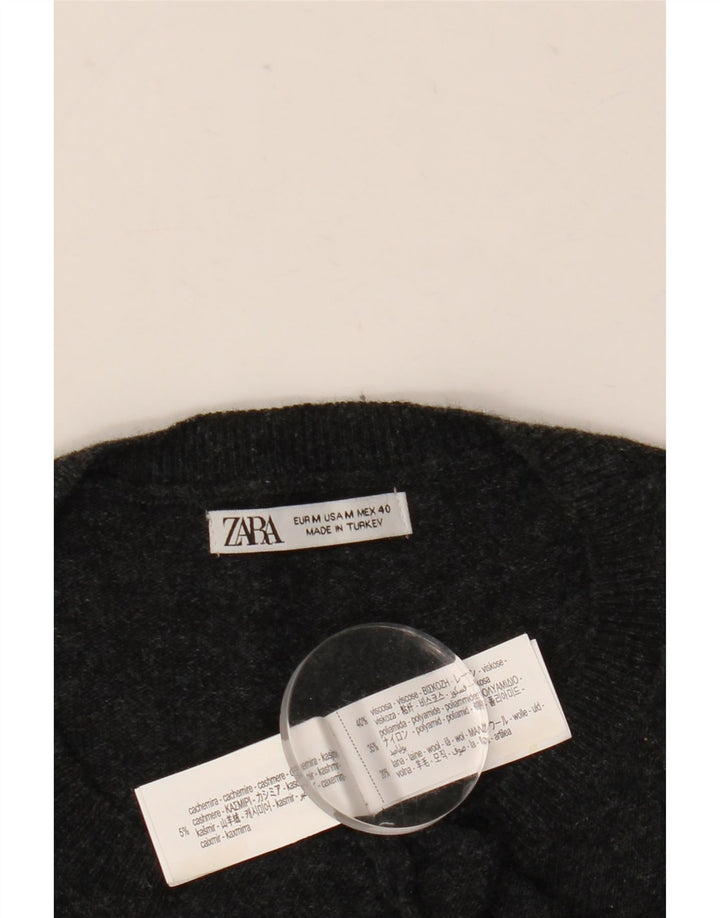Maglione Zara da uomo girocollo in viscosa nera media