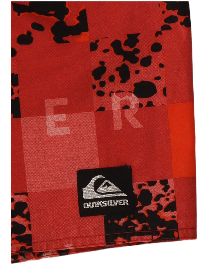 QUIKSILVER Mens Graphic Swimming Shorts Medium Red Geometric