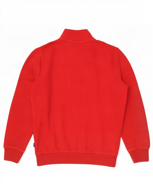 Felpa da uomo con collo con zip Superdry, maglione in cotone rosso medio