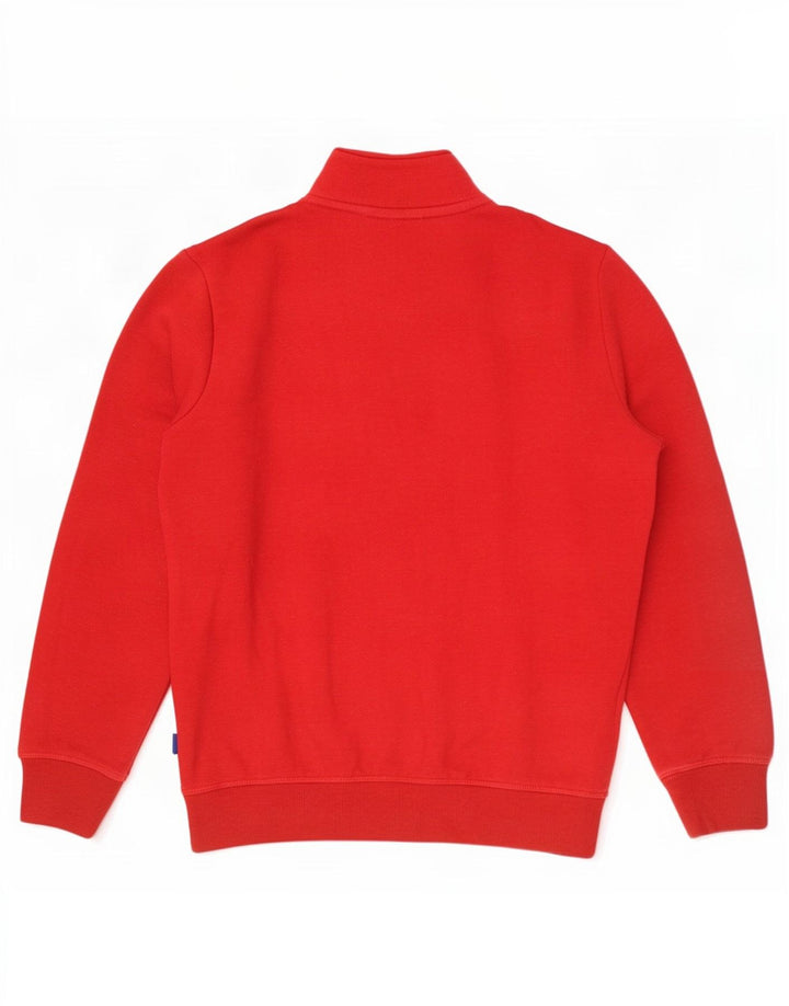 Felpa da uomo con collo con zip Superdry, maglione in cotone rosso medio