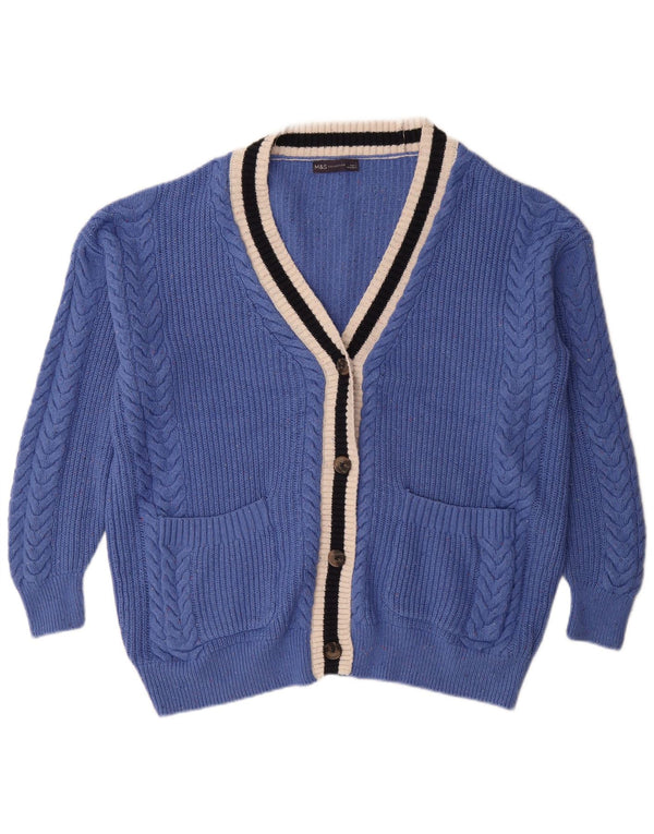 Maglione cardigan oversize da donna Marks & Spencer UK 16 grande cotone blu