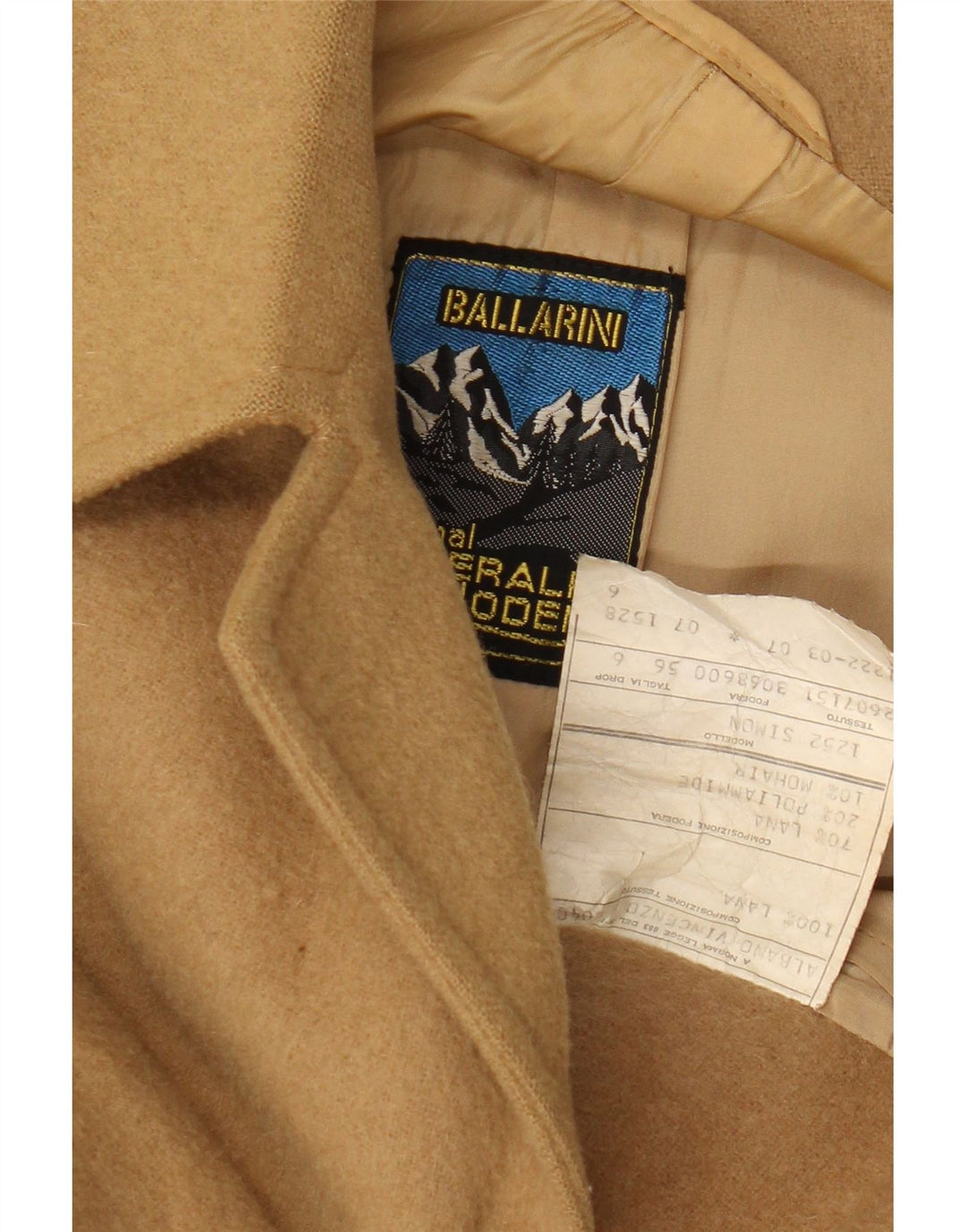 Cappotto Uomo Ballarini IT 56 3XL Beige Lana