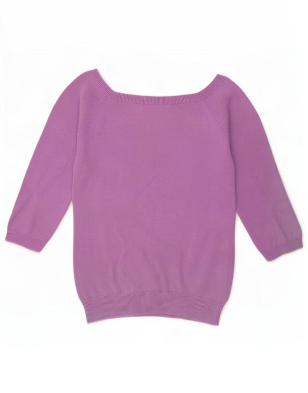 Maglione corto con scollo a barca e maniche a 3/4 Zara da donna UK 10 piccolo viola