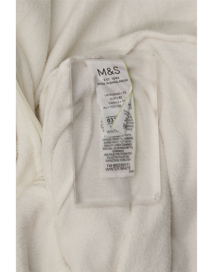 Giacca in pile da donna Marks & Spencer UK 14 Large Poliestere bianco