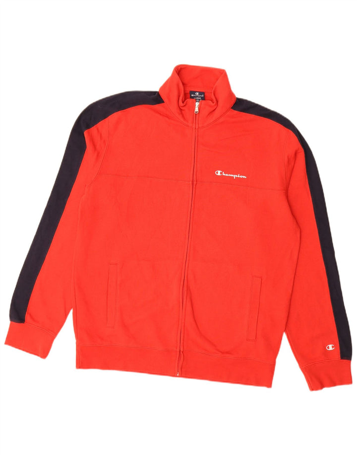 Giacca da tuta da uomo Champion, grande, in poliestere color block rosso