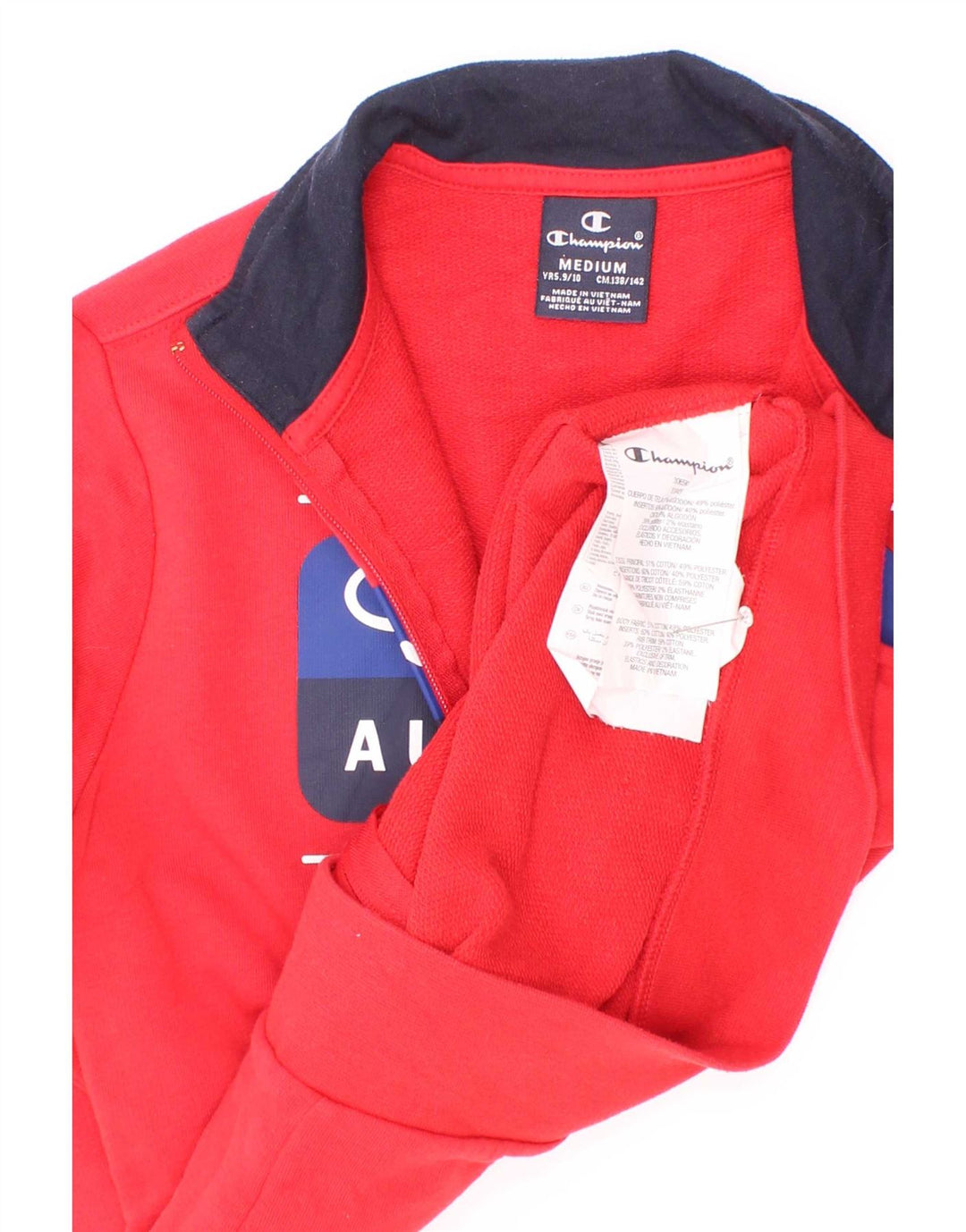 Giacca da tuta grafica Champion da ragazzo 9-10 anni in cotone rosso medio