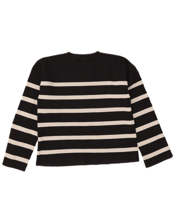 Maglione maglione girocollo da donna Marks & Spencer UK 12 medio a righe nere
