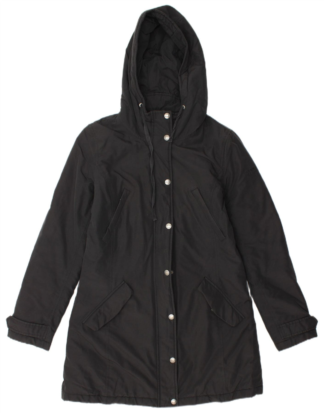 WOOLRICH Womens Hooded Parka Jacket UK 10 Small Black Cotton