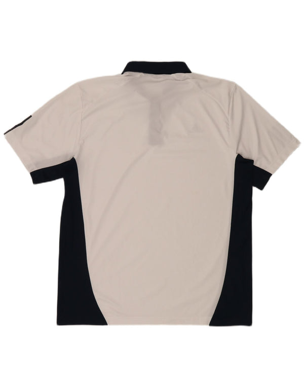 Adidas Mens Polo Shirt XL White Colourblock Polyester