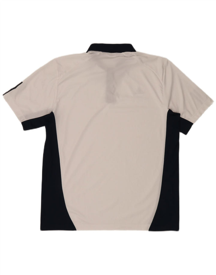 Polo Adidas da uomo XL in poliestere color block bianco