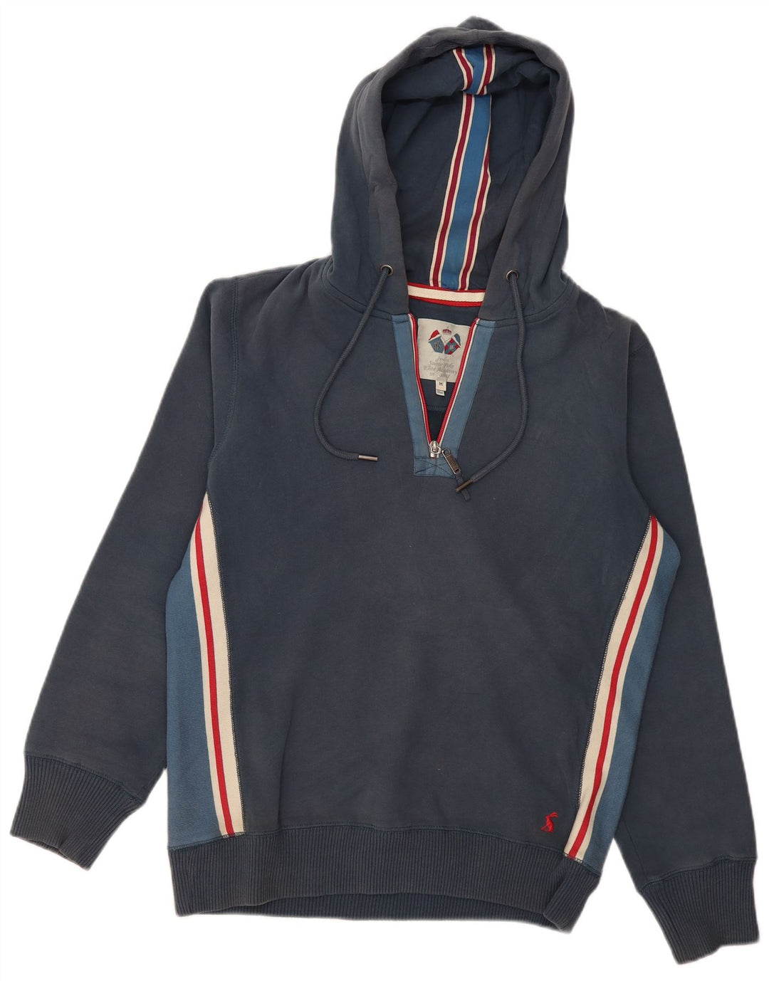 JOULES Maglione con cappuccio grafico da uomo con zip e collo color block medio blu navy
