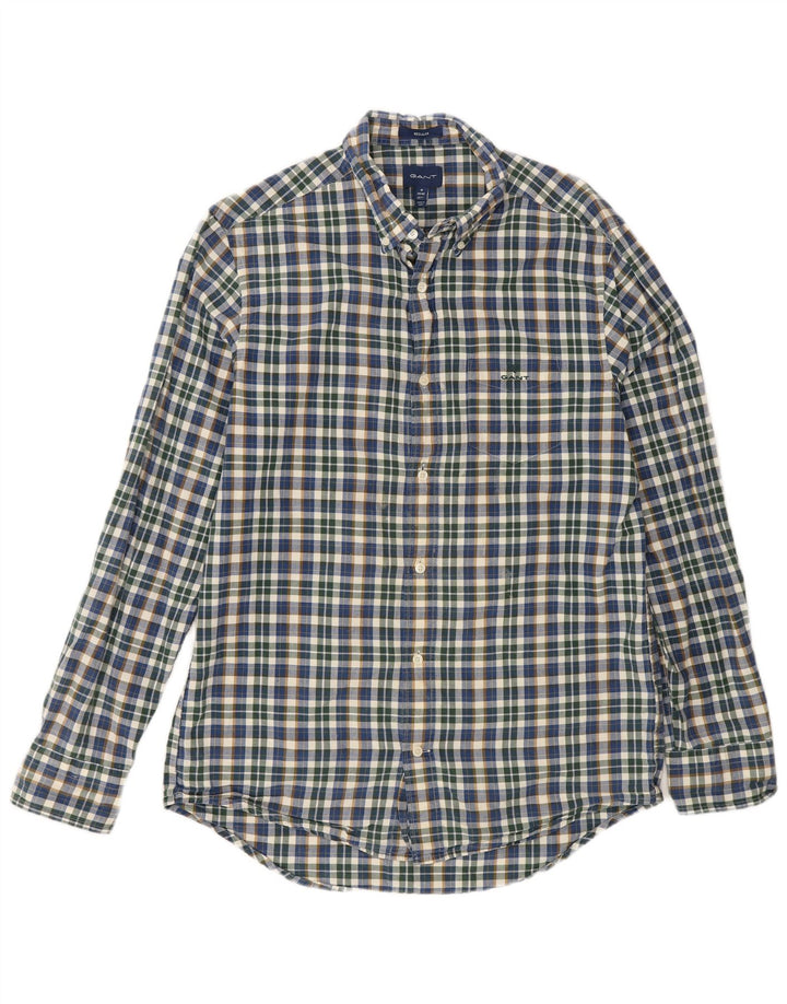 Gant Camicia da uomo vestibilità regolare taglia 15 1/2 39/40 a quadri multicolore medio