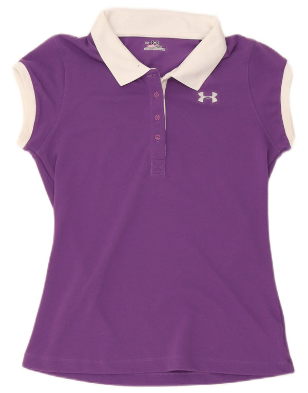 Polo Under Armour da donna Heat Gear UK 12 Medium Purple Colourblock