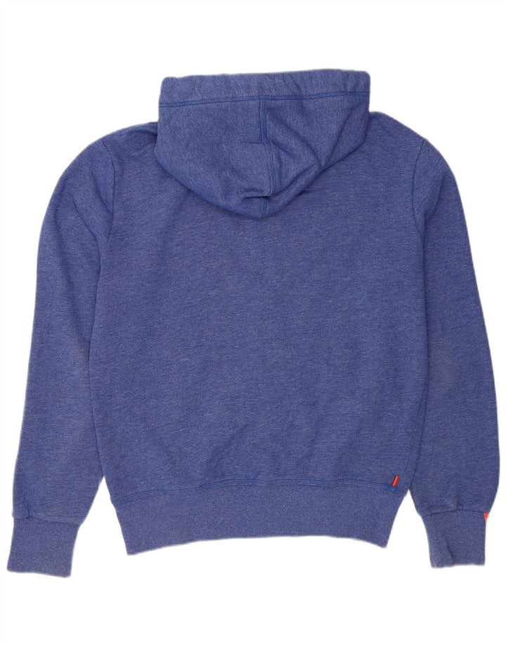 Maglione con cappuccio e zip da uomo Superdry in cotone blu medio