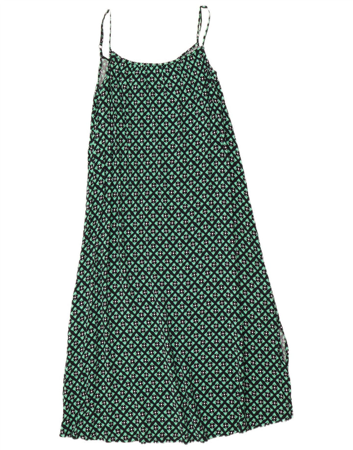 Abito sottoveste da donna Marks & Spencer UK 6 XS verde a quadri in viscosa